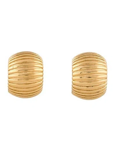Pre-owned Givenchy Vintage Ribbed Clip-on Earrings In Multicolor