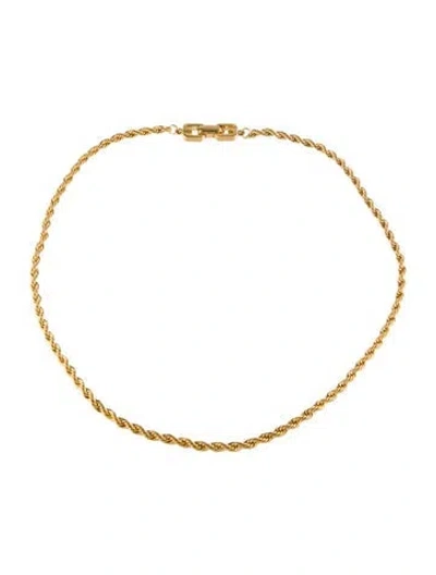 Pre-owned Givenchy Vintage Rope Chain Necklace, 15" In Multi