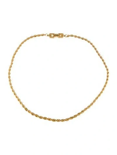 Pre-owned Givenchy Vintage Rope Chain Necklace, 15" In Multi