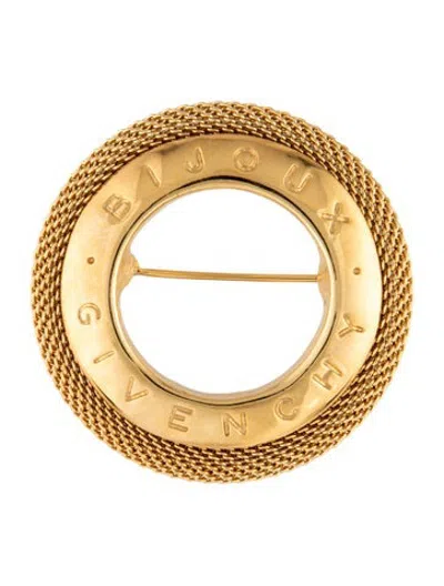 Pre-owned Givenchy Vintage Round Bijoux 4g Logo Pin Brooch In Multicolor