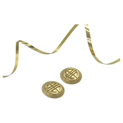 Pre-owned Givenchy Vintage Round Geometric Clip-on Earrings 1980s In Multi