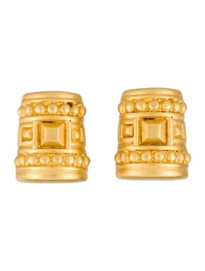 Pre-owned Givenchy Vintage Stud Clip-on Earrings In Gold