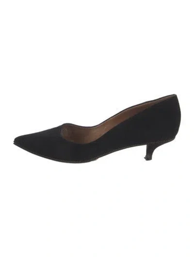 Pre-owned Givenchy Vintage Suede Pumps In Black
