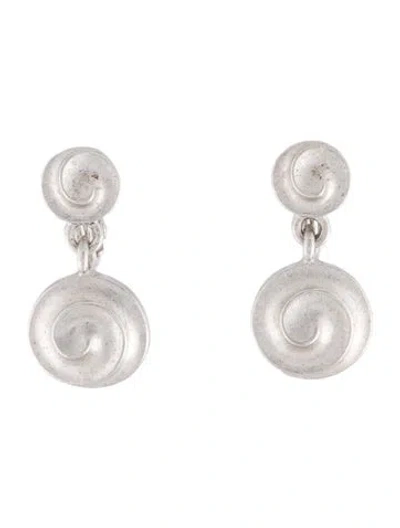 Pre-owned Givenchy Vintage Swirl Clip-on Drop Earrings In Multi