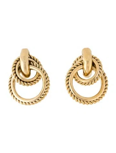 Pre-owned Givenchy Vintage Twisted Hoop Clip-on Earrings In Multi