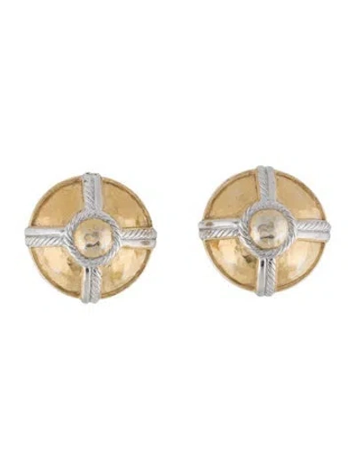Pre-owned Givenchy Vintage Two Tone Clip On Earrings In Multi