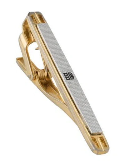 Pre-owned Givenchy Vintage Two-tone 4g Tie Clip In Multi