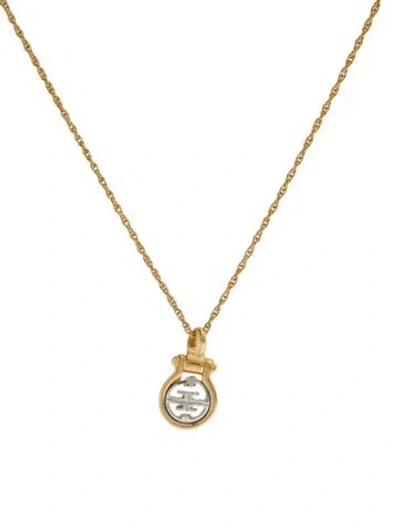 Pre-owned Givenchy Vintage Two-tone G's Pendant Necklace, 16" In Multi