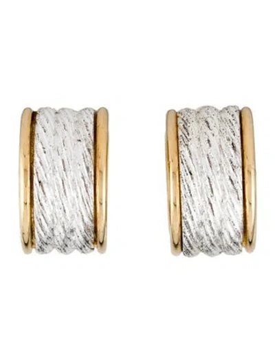 Pre-owned Givenchy Vintage Two-tone Twisted Clip-on Earrings In Multi
