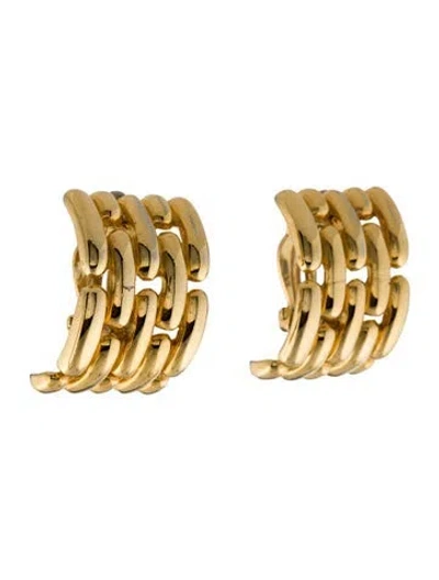 Pre-owned Givenchy Vintage Wide Link Clip-on Earrings In Multi