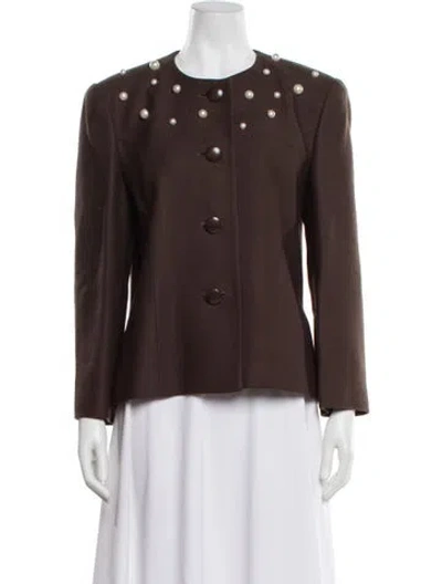 Pre-owned Givenchy Vintage Wool Evening Jacket In Brown