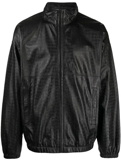 Givenchy (vip) Embossed-4g Leather Jacket In Black