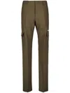 Givenchy Virgin Wool Cargo Pants In Green