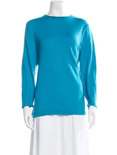 Pre-owned Givenchy Virgin Wool Crew Neck Sweater In Blue