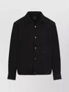 Givenchy Virgin Wool Flannel Shirt Pocket In Black