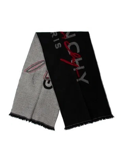 Pre-owned Givenchy Virgin Wool Graphic Print Scarf In Multi