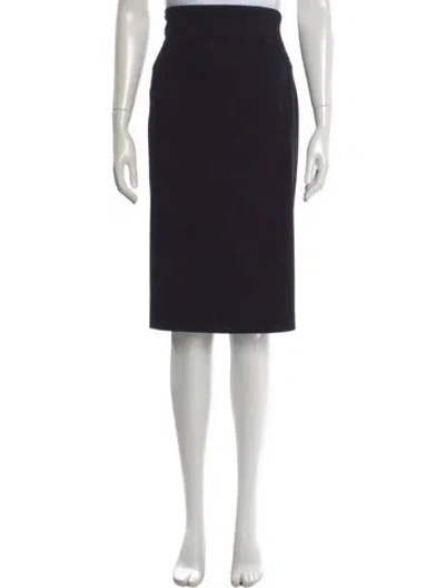 Pre-owned Givenchy Virgin Wool Knee-length Skirt In Black