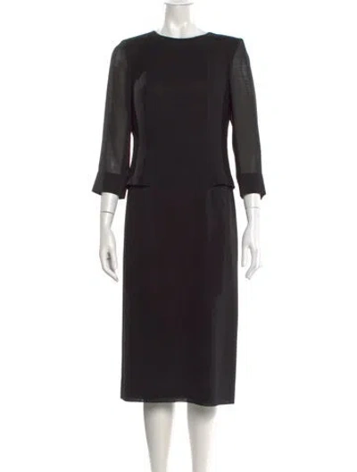 Pre-owned Givenchy Virgin Wool Midi Length Dress In Black