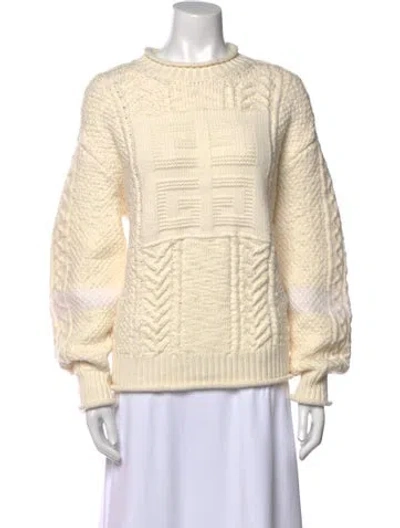Pre-owned Givenchy Virgin Wool Mock Neck Sweater In Neutral