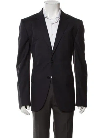 Pre-owned Givenchy Virgin Wool Overcoat In Blue