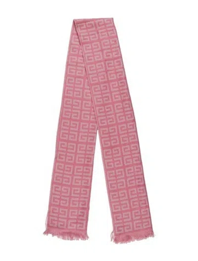 Pre-owned Givenchy Virgin Wool Printed Scarf In Pink