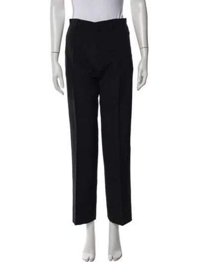 Pre-owned Givenchy Virgin Wool Straight Leg Pants In Black