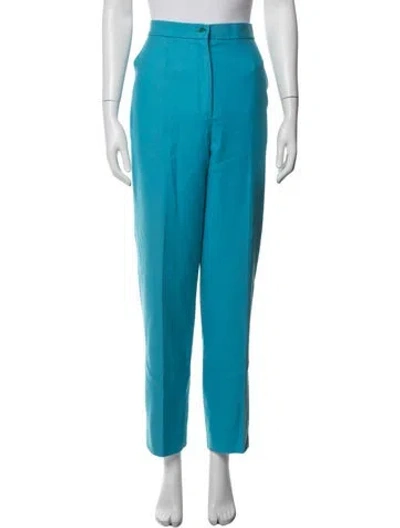 Pre-owned Givenchy Virgin Wool Straight Leg Pants In Blue