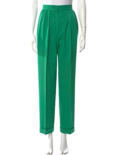 Pre-owned Givenchy Virgin Wool Straight Leg Pants In Green