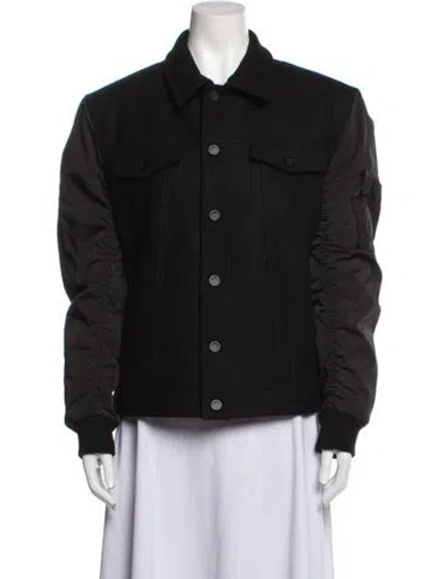 Pre-owned Givenchy Virgin Wool Trucker Jacket In Black