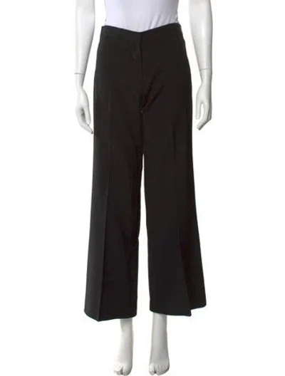 Pre-owned Givenchy Virgin Wool Wide Leg Pants In Black