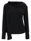 Givenchy Viscose Blend Blouse With Adjustable Sash In Black