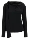 Givenchy Viscose Blend Blouse With Adjustable Sash In Black