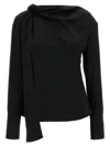 Givenchy Viscose Blend Blouse With Adjustable Sash In Black