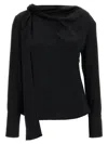 Givenchy Viscose Blend Blouse With Adjustable Sash In Black