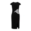 Givenchy Womens Black Semi-sheer Cut-out Woven Midi Dress