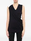 Givenchy V-neck Draped Top In Black