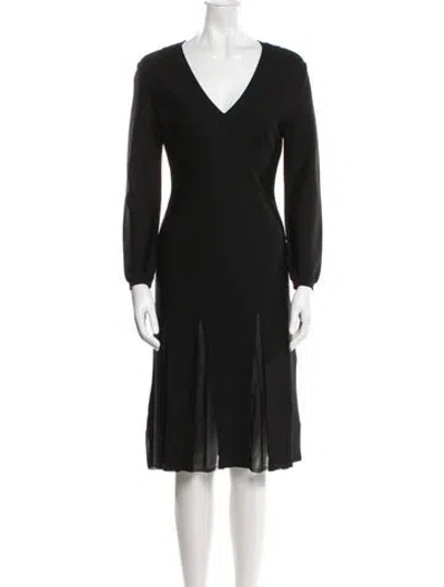 Pre-owned Givenchy V-neck Knee-length Dress In Black