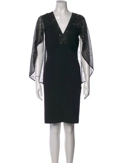 Pre-owned Givenchy V-neck Knee-length Dress In Black