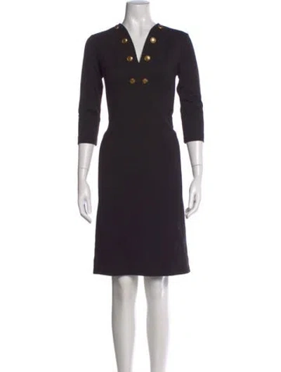 Pre-owned Givenchy V-neck Knee-length Dress In Black