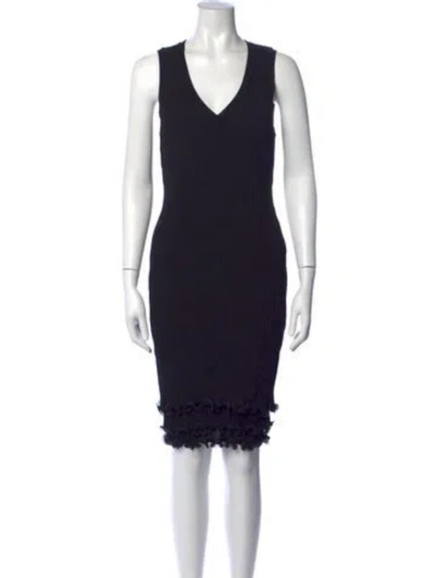 Pre-owned Givenchy V-neck Knee-length Dress In Black