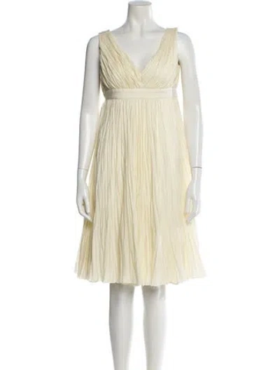 Pre-owned Givenchy V-neck Knee-length Dress In Neutral