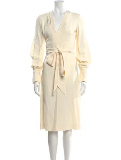 Pre-owned Givenchy V-neck Knee-length Dress In Neutral