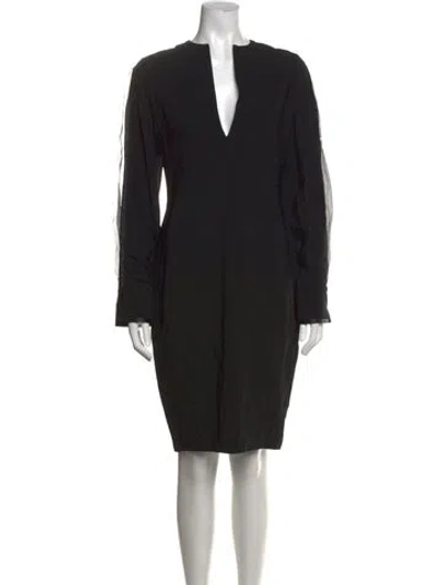 Pre-owned Givenchy V-neck Knee-length Dress W/ Tags In Black