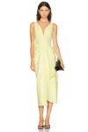 Givenchy Long Wrapped Dress In Leather In Yellow