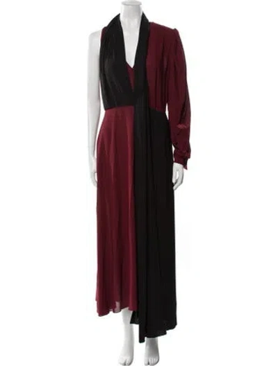 Pre-owned Givenchy V-neck Long Dress W/ Tags In Burgundy