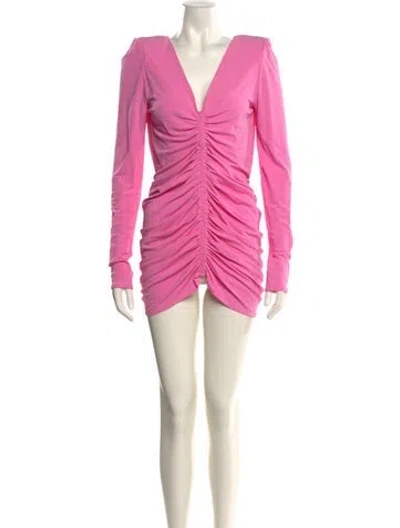Pre-owned Givenchy V-neck Long Sleeve Bodysuit In Pink