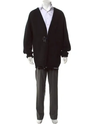 Pre-owned Givenchy V-neck Long Sleeve Cardigan In Black