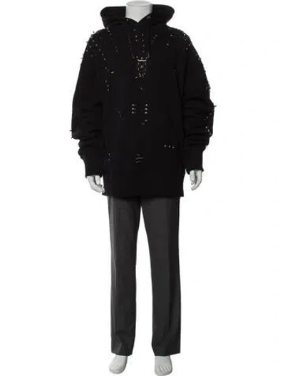 Pre-owned Givenchy V-neck Long Sleeve Hoodie W/ Tags In Black