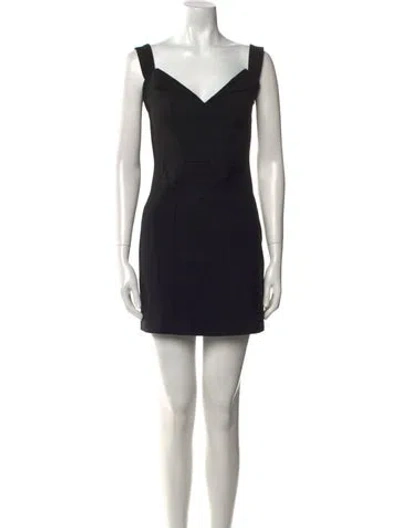 Pre-owned Givenchy V-neck Mini Dress In Black