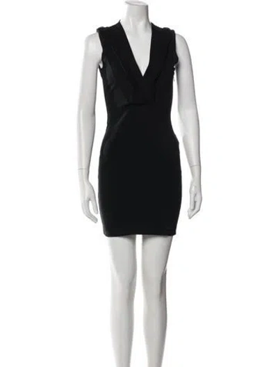 Pre-owned Givenchy V-neck Mini Dress In Black